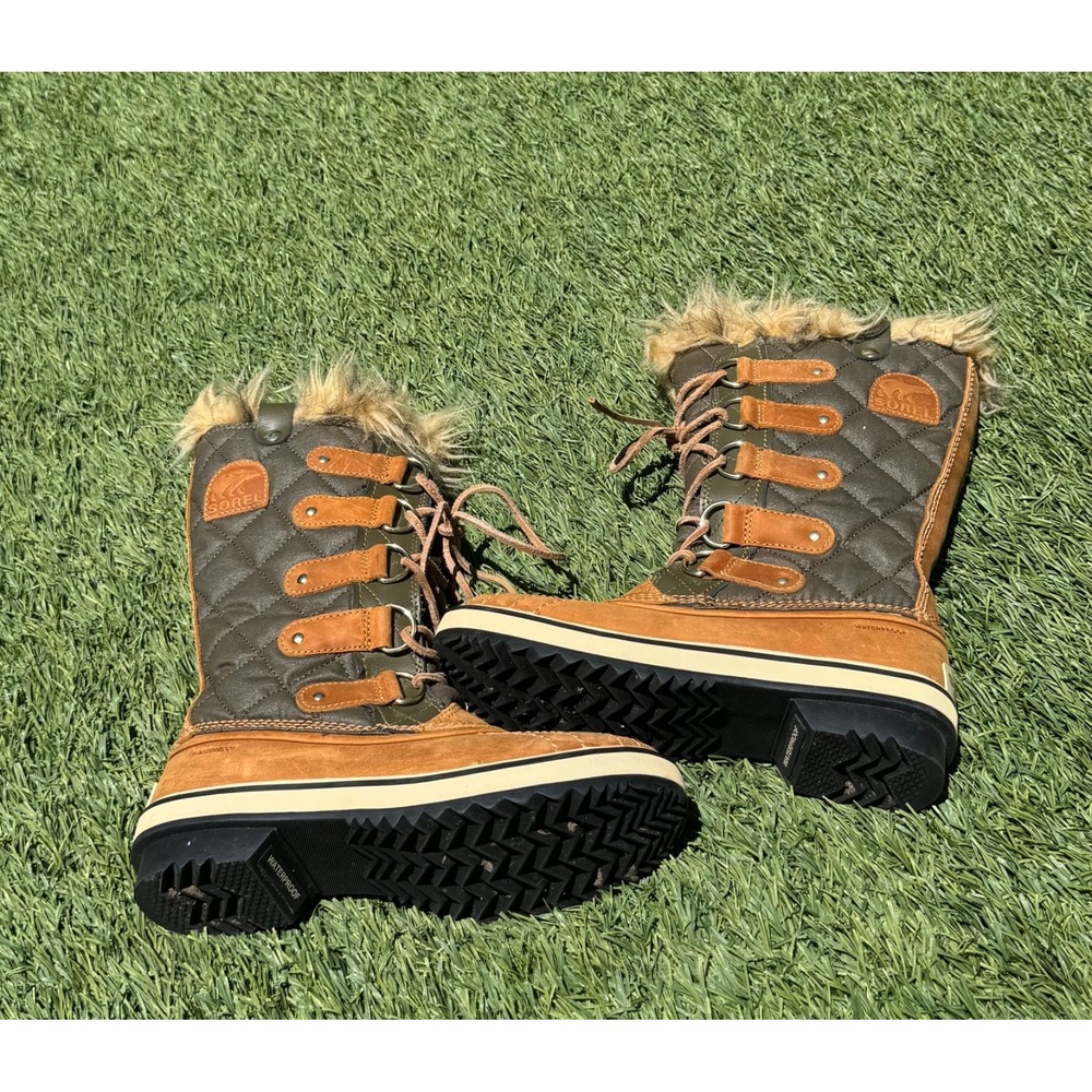 Sorel Tofino II Waterproof Winter Boots Women's Size 5 Light Brown Faux Fur NL17 - Picture 5 of 8